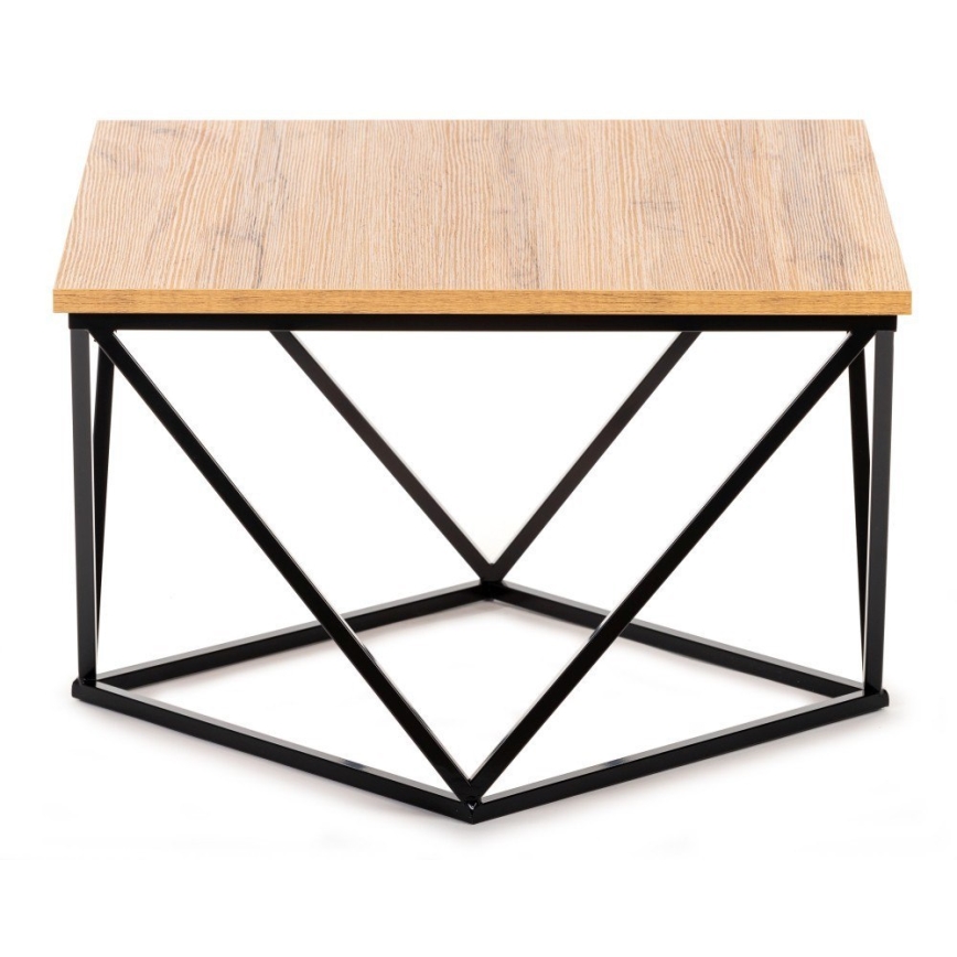 Mesa de centro DIAMOND 60x60 cm negro/marrón