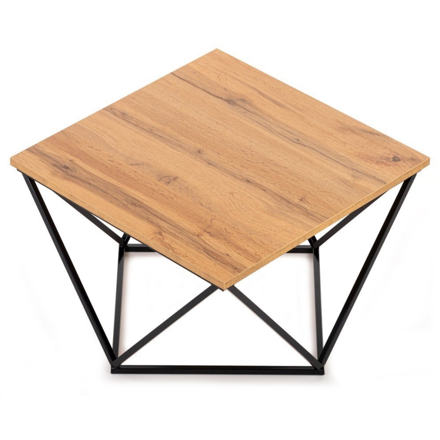 Mesa de centro DIAMOND 60x60 cm negro/marrón