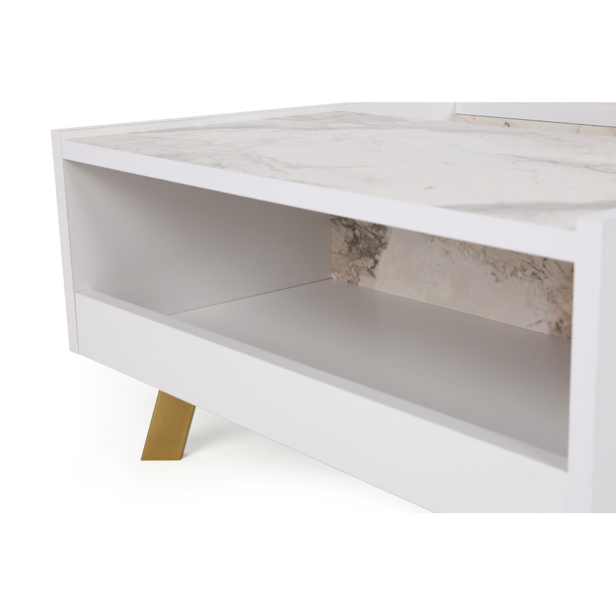 Mesa de centro FRIDA 63x90 cm blanco/dorado