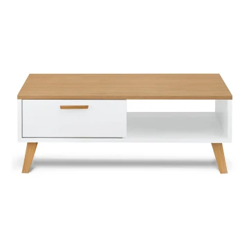 Mesa de centro FRISK 35x90 cm roble natural/blanco