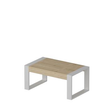 Mesa de centro RETRO 40x90 cm blanco/beige