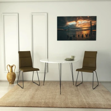 Mesa de comedor SANDALF 75x90 cm blanco