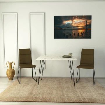 Mesa de comedor SANDALF 75x90 cm blanco/negro