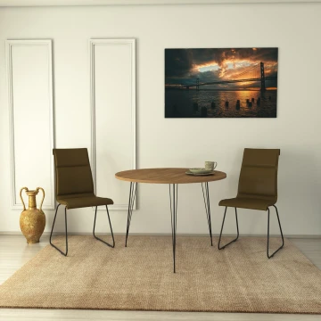 Mesa de comedor SANDALF 75x90 cm marrón