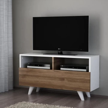 Mesa de TV NOVELLA 50,6x90 cm blanco/marrón