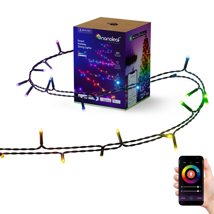 Nanoleaf - LED RGBW Cadena de Navidad para exteriores ESSENTIALS 250xLED 2x10m 2700-6500K Wi-Fi IP44