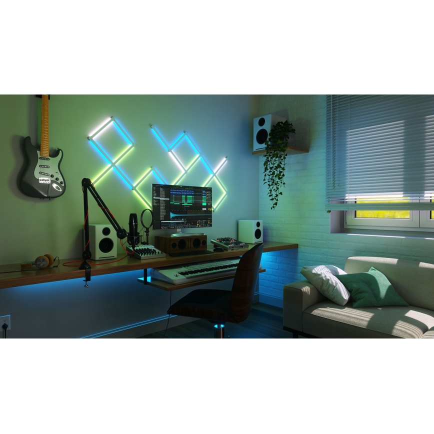 Nanoleaf - SET 4x LED RGBW Riel regulable LINES LED/2W/230V 1200-6000K Wi-Fi + mando a distancia