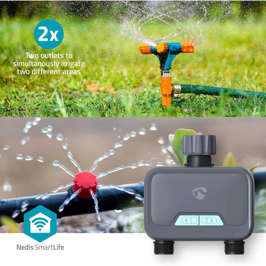 Nedis BTWV20GY - Regulador de caudal de agua 4xAA Wi-Fi IP54