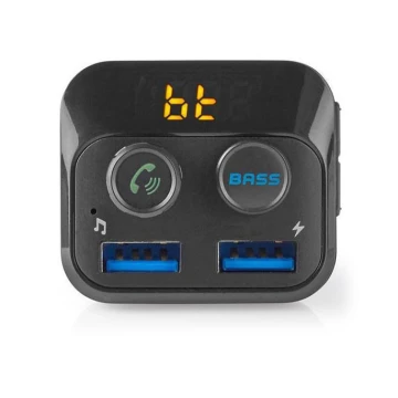 Nedis CATR120BK − Transmisor FM de coche Bluetooth/MP3/2xUSB