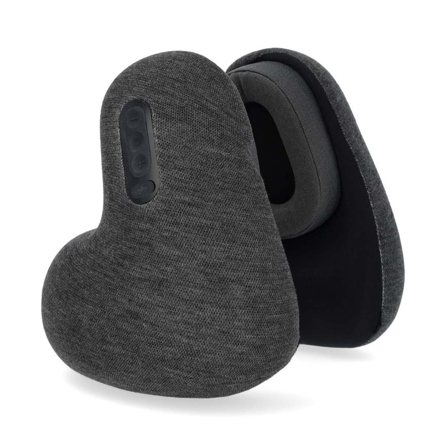 Almohada de viaje con auriculares inalámbricos incorporados gris