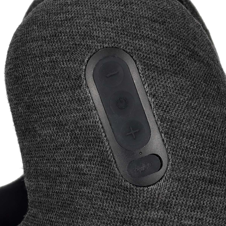 Almohada de viaje con auriculares inalámbricos incorporados gris