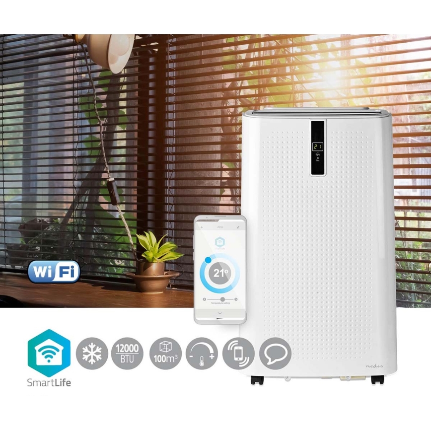 Aire acondicionado móvil inteligente 3en1 con accesorios completos 1357W/230V 12000 BTU Wi-Fi + control remoto