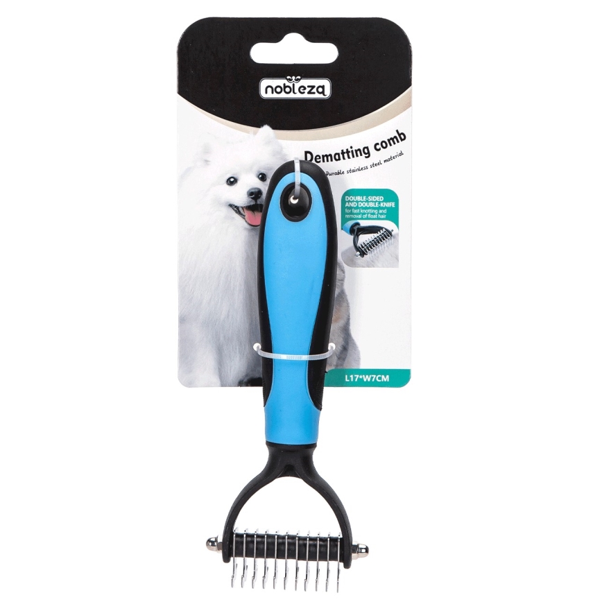 Nobleza - Peine de corte para pelos de perros y gatos azul 7 cm