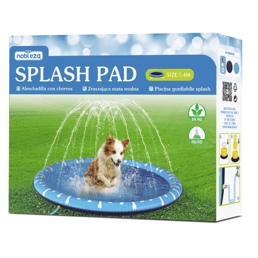 Nobleza - Piscina para perros con fuente de agua diá. 1,4m