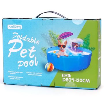 Nobleza - Piscina plegable para perros diá. 0,8 m