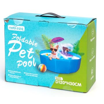 Nobleza - Piscina plegable para perros diá. 1,2 m