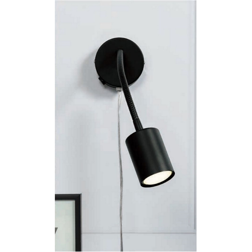 Nordlux - Foco flexible de pared EXPLORE 1xGU10/7W/230V negro