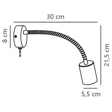 Nordlux - Foco flexible de pared EXPLORE 1xGU10/7W/230V negro