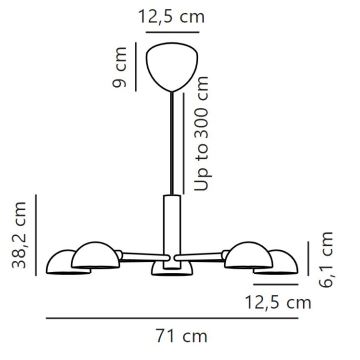 Nordlux - Lámpara colgante NOMI 5xE14/8W/230V negro