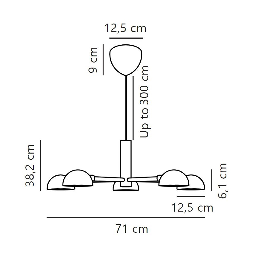 Nordlux - Lámpara colgante NOMI 5xE14/8W/230V negro