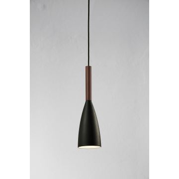 Nordlux - Lámpara colgante PURE 1xE27/40W/230V diá. 10 cm negro/nogal