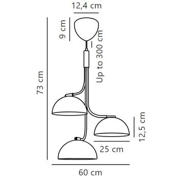 Nordlux - Lámpara colgante TULLIO 3xE14/25W/230V blanco