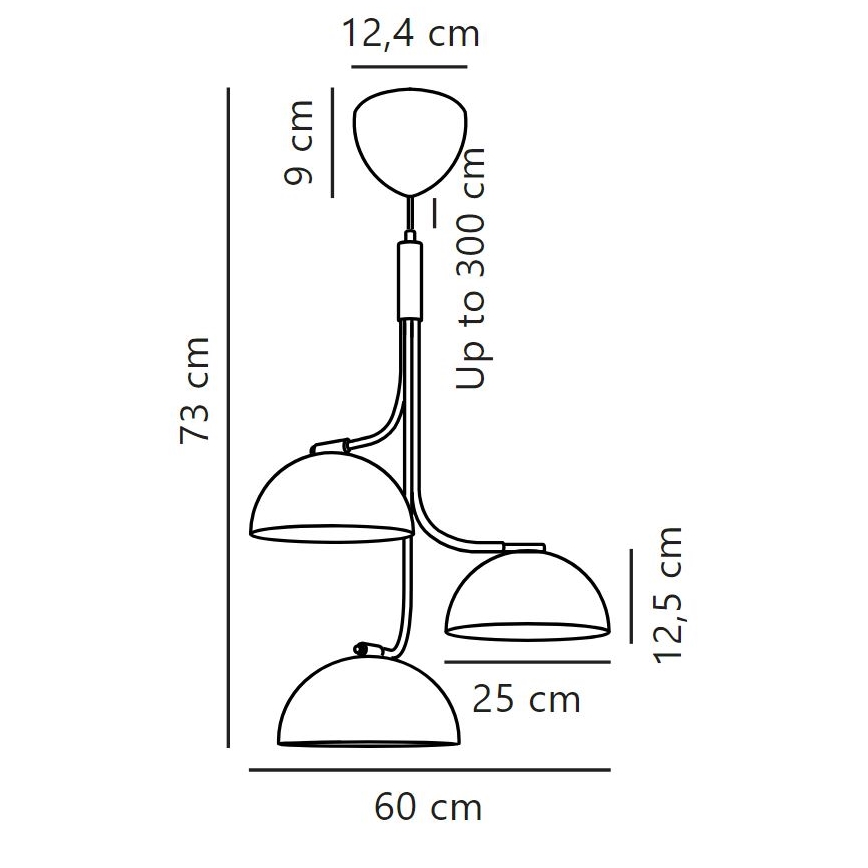 Nordlux - Lámpara colgante TULLIO 3xE14/25W/230V blanco