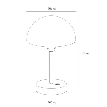 Nordlux - Lámpara de mesa de exterior recargable y regulable ELLEN LED/2,8W/3,7V IP44 beige