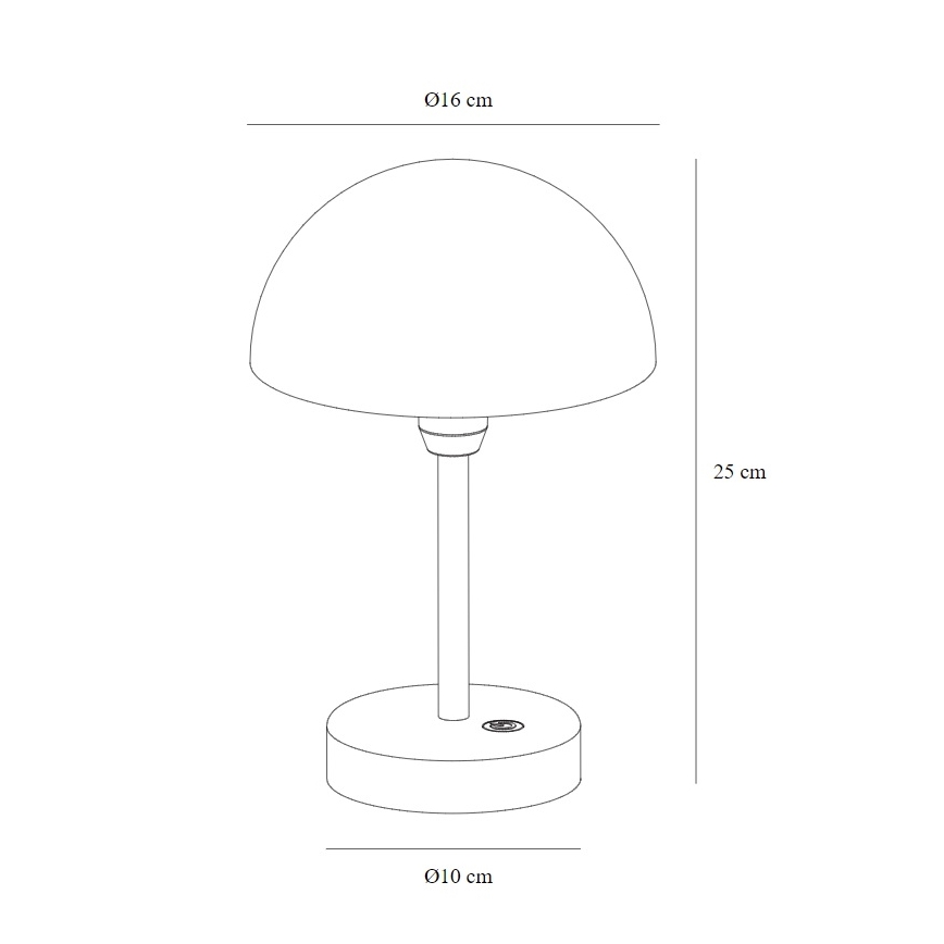 Nordlux - Lámpara de mesa de exterior recargable y regulable ELLEN LED/2,8W/3,7V IP44 beige