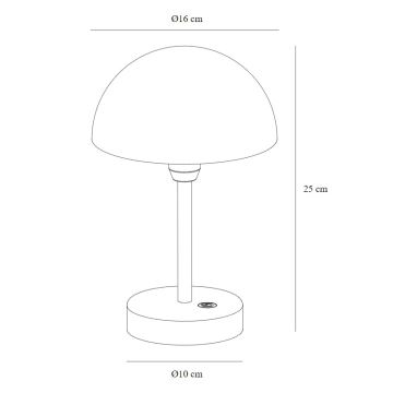 Nordlux - Lámpara de mesa LED exterior recargable y regulable ELLEN LED/2,8W/3,7V IP44 blanco