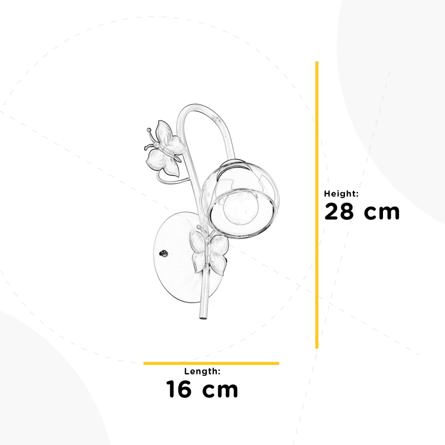 ONLI - Aplique infantil BUTTERFLY 1xE14/6W/230V