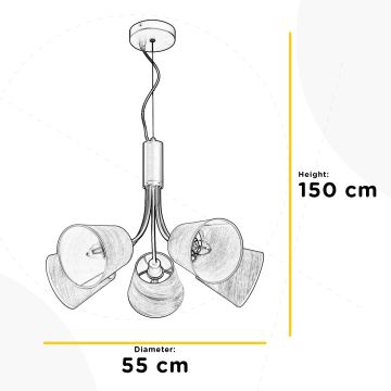 ONLI - Lámpara colgante ASIA 5xE14/6W/230V