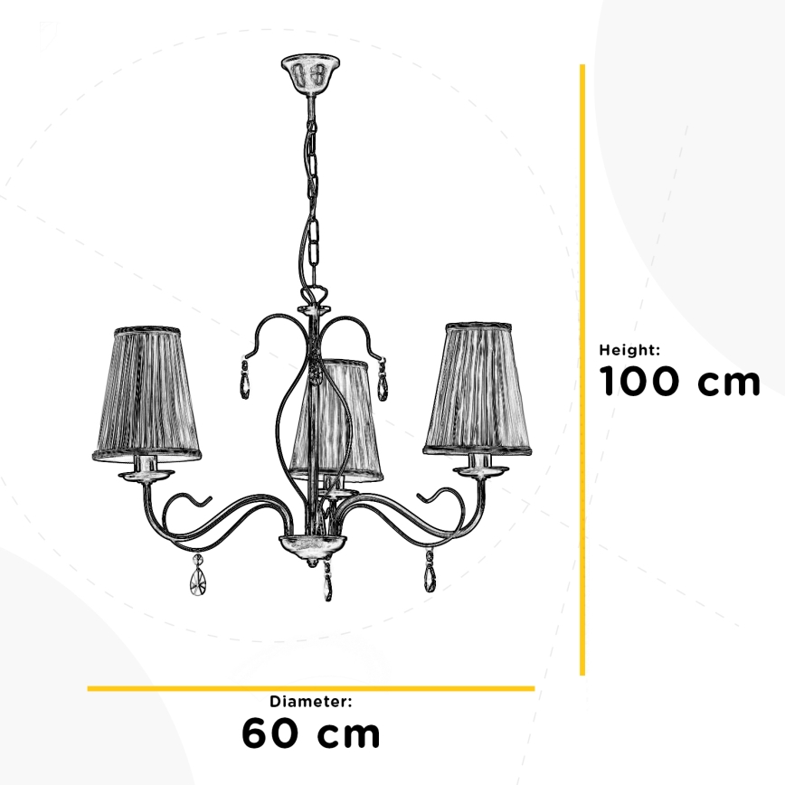 ONLI - Lámpara colgante con cadena DELIA 3xE14/6W/230V