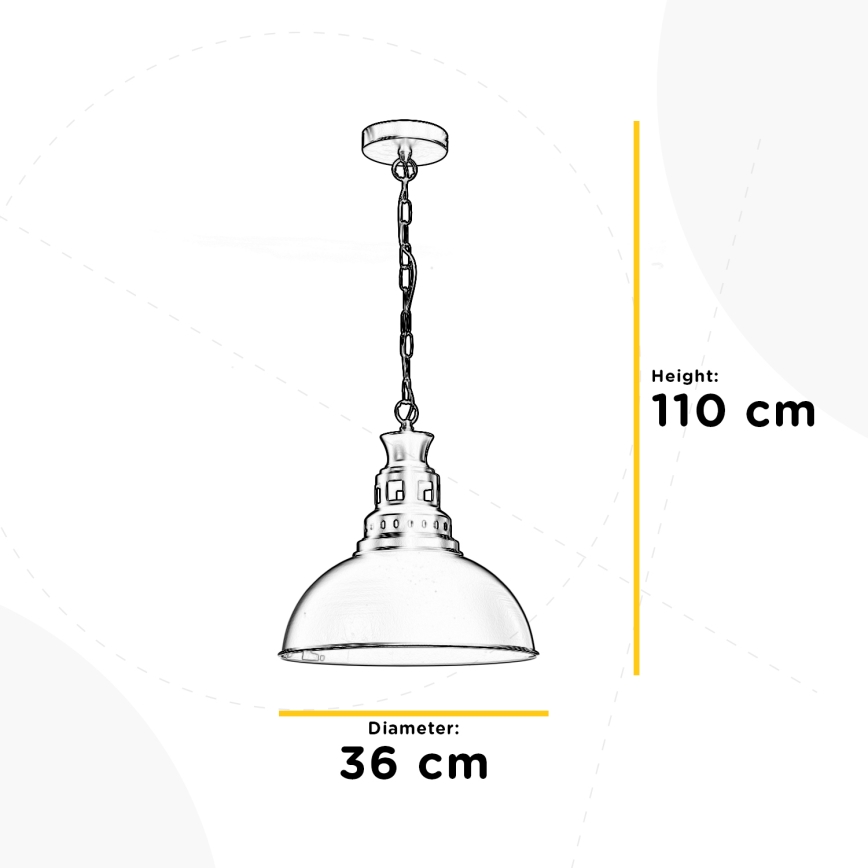 ONLI - Lámpara colgante con cadena ISTANBUL 1xE27/22W/230V negro