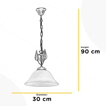 ONLI - Lámpara colgante con cadena MIRA 1xE27/22W/230V diá. 30 cm