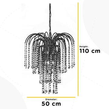 ONLI - Lámpara colgante con cadena PIOGGIA 5xE14/6W/230V cromo