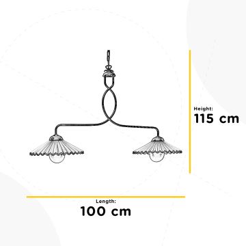 ONLI - Lámpara colgante con cadena ROSINA 2xE27/22W/230V bronce