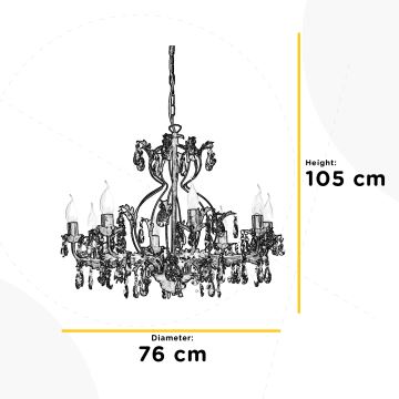 ONLI - Lámpara colgante con cadena TERESA 8xE14/6W/230V bronce