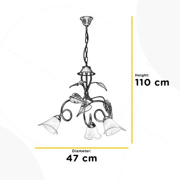 ONLI - Lámpara colgante con cadena VANDA 3xE14/6W/230V