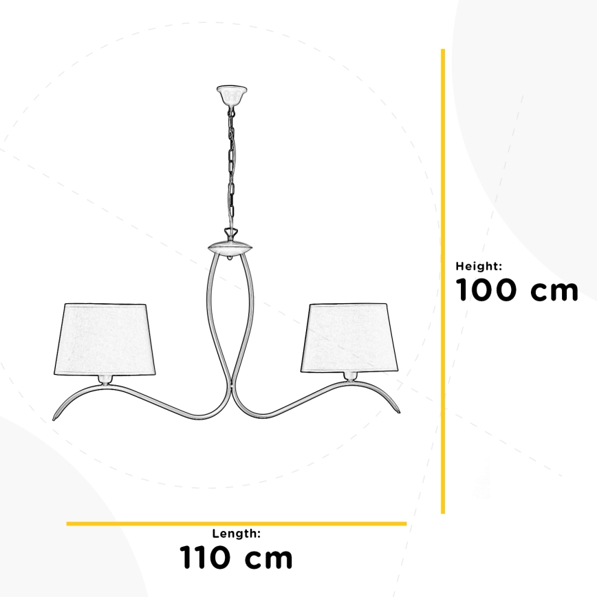 ONLI - Lámpara colgante con cadena ZEN 2xE27/22W/230V