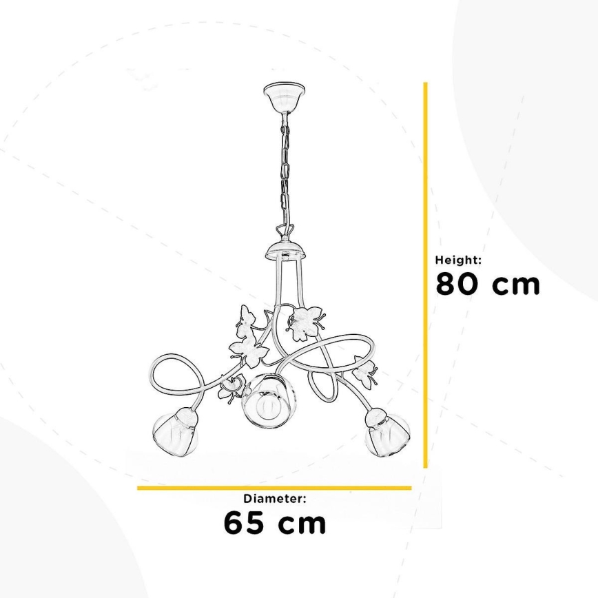 ONLI - Lámpara colgante infantil BUTTERFLY 3xE14/6W/230V