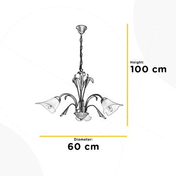 ONLI - Lámpara de araña con cadena LUCREZIA 3xE14/6W/230V bronce