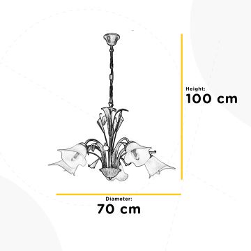 ONLI - Lámpara de araña con cadena LUCREZIA 5xE14/6W/230V bronce