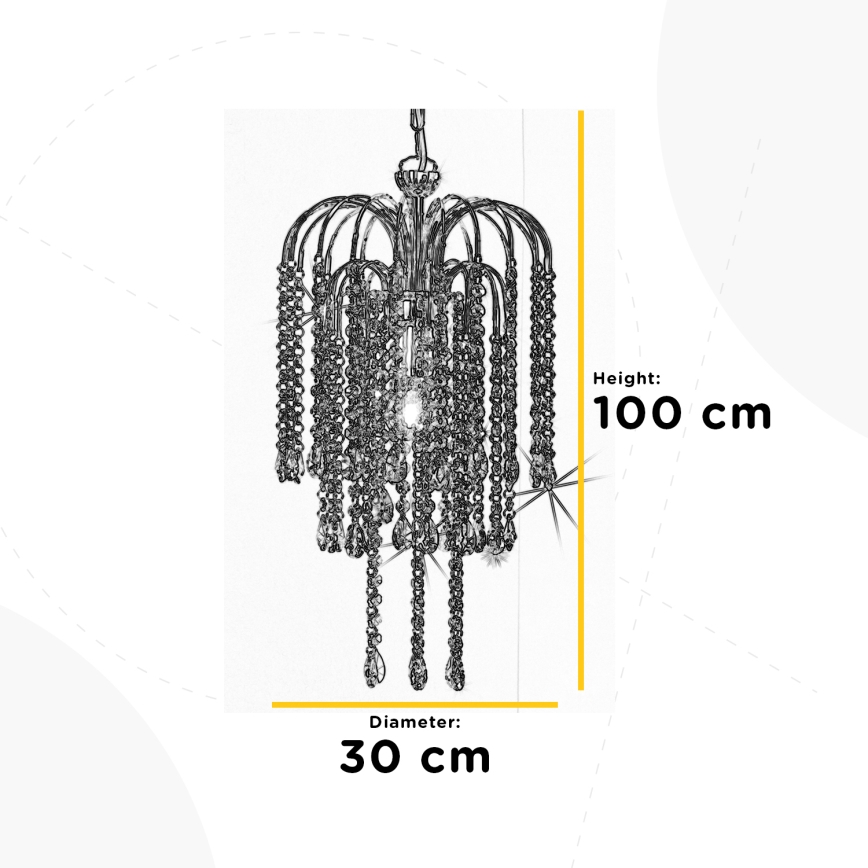 ONLI - Lámpara de araña con cadena PIOGGIA 1xE27/22W/230V cromo