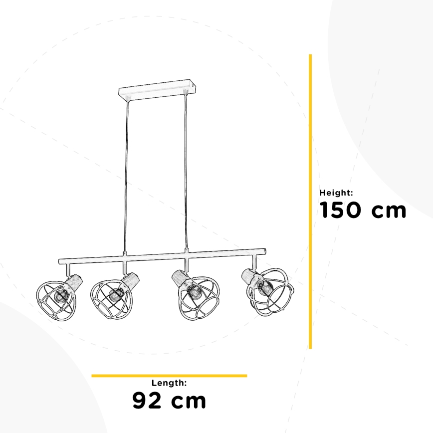 ONLI - Lámpara de araña en cadena GINGER 4xE14/6W/230V