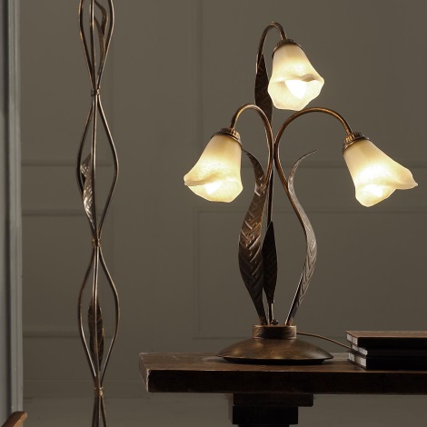 ONLI - Lámpara de mesa ALGA 3xE14/6W/230V 61 cm bronce