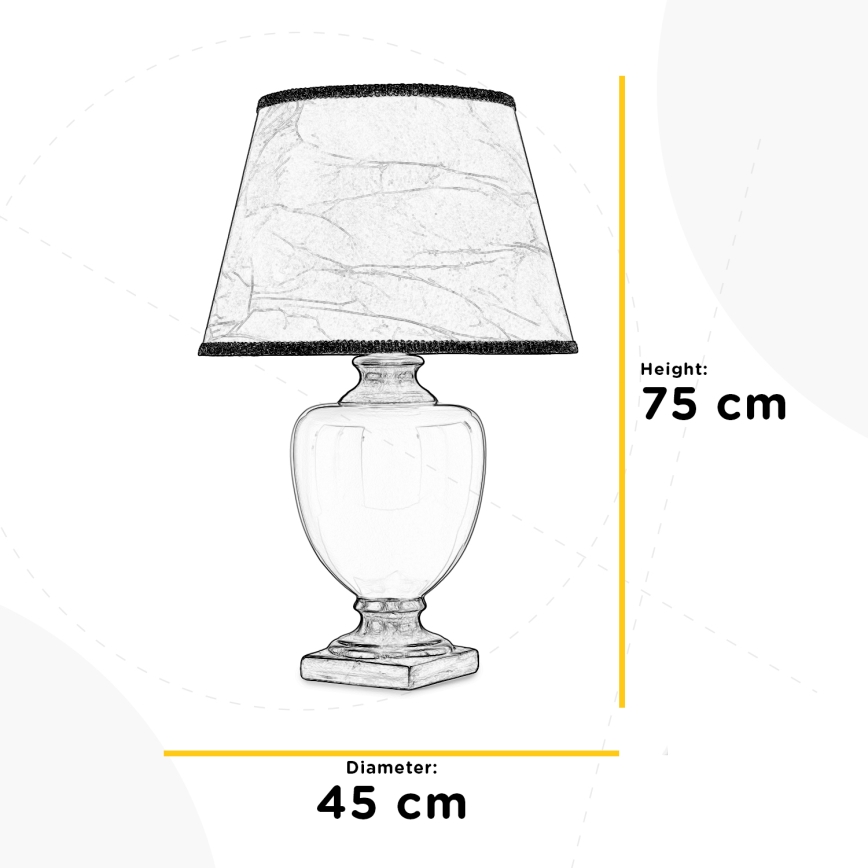 ONLI - Lámpara de mesa MOZART 1xE27/22W/230V beige/dorado 75 cm