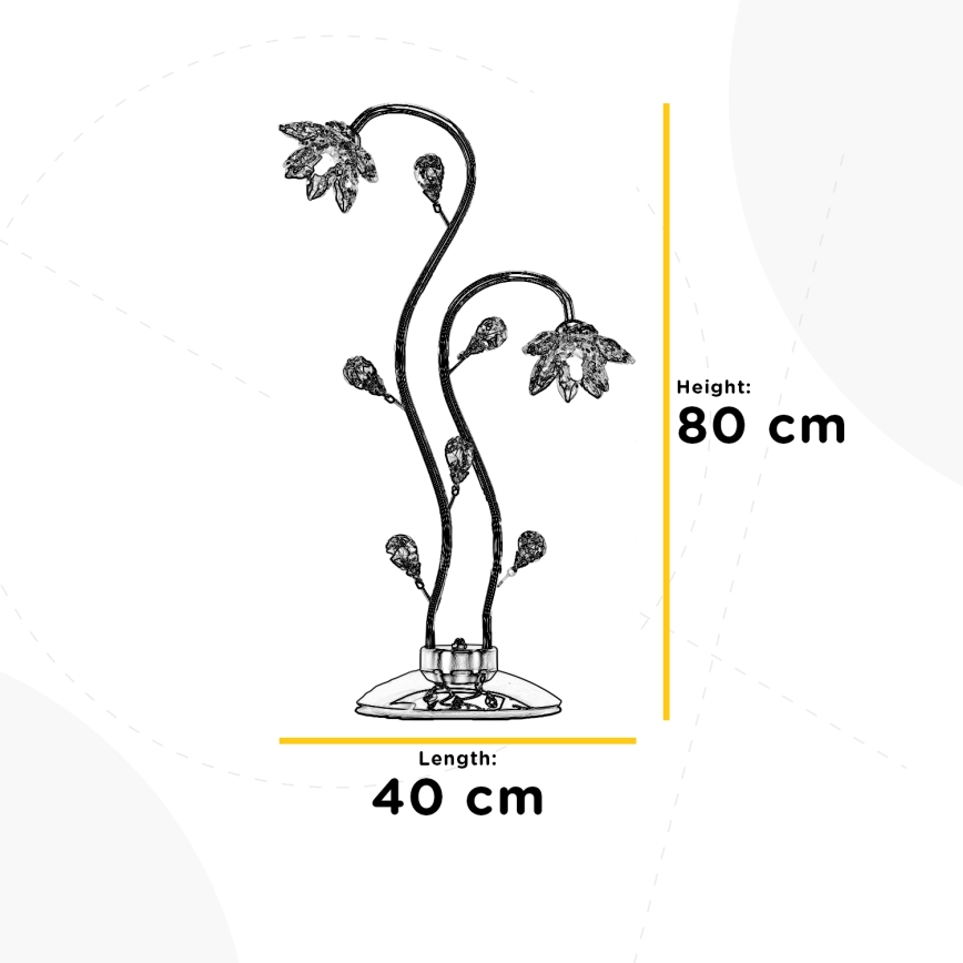 ONLI - Lámpara de mesa NINFEA 2xG9/6W/230V 80 cm