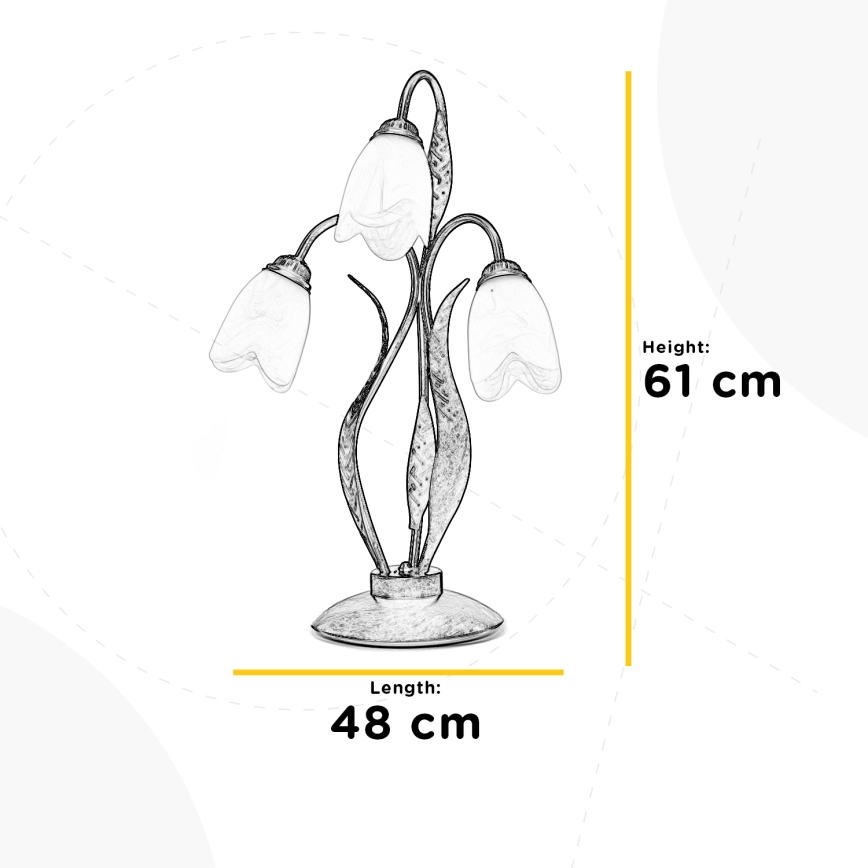 ONLI - Lámpara de mesa SONIA 3xE14/6W/230V