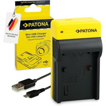 PATONA - Cargador Doble Sony NP-FP50/NP-FH50/70 slim,USB